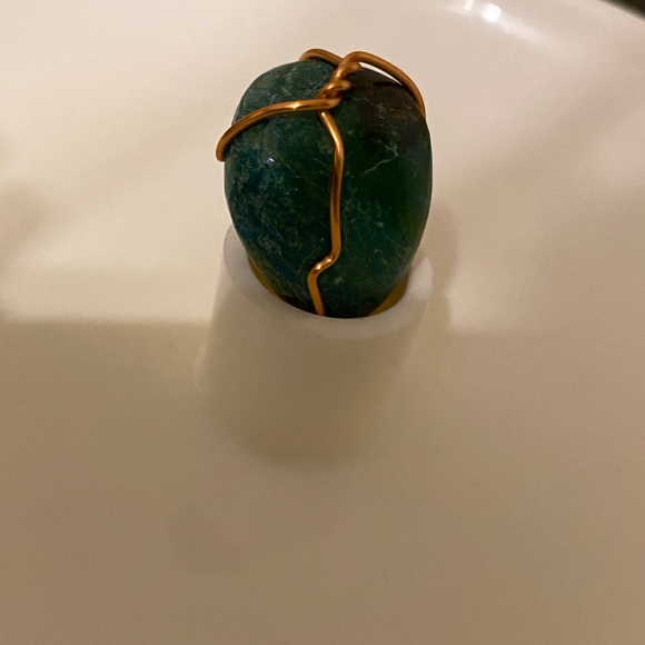 Chrysocolla pendant with choice of either black or rose gold necklace - Picture 1 of 3